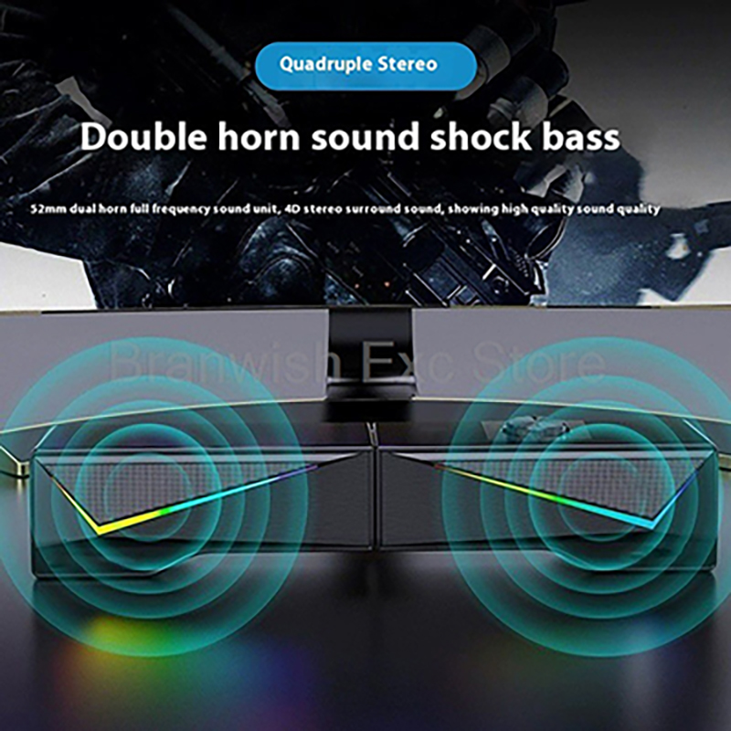 Rgb Computer Soundbar For Pc - Głośnik komputerowy 2x2.5W z podświetleniem RGB,