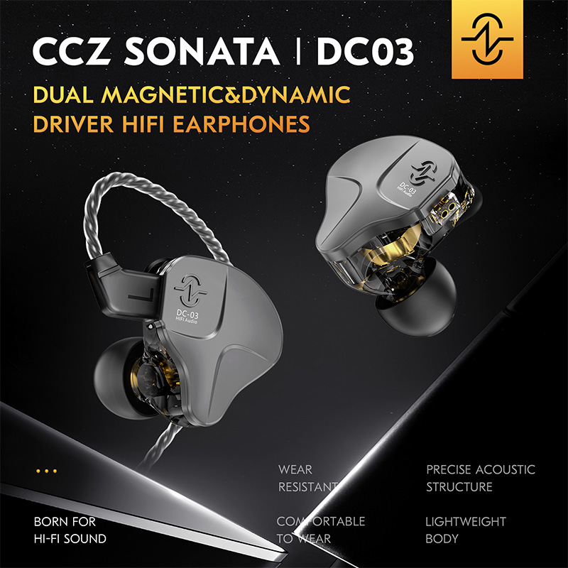 In Ear Monitors For Singers - Słuchawki przewodowe CCZ DC03 IEM z