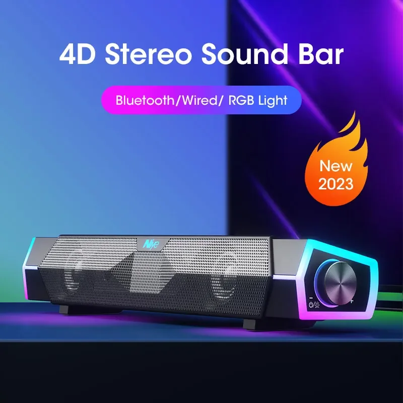 Rgb Computer Soundbar For Pc - 4D Stereo Sound Bar Głośnik PC
