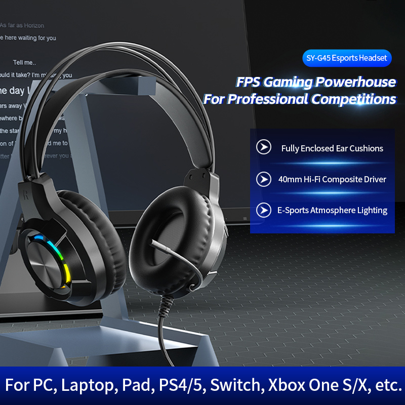 Gaming Headset With Mic Rgb - Słuchawki gamingowe z redukcją szumów, słuchawki