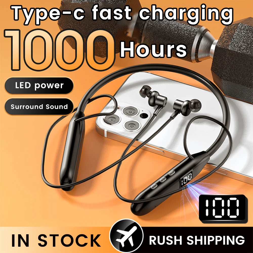 Magnetic Neckband Sports Earphones - Olaf Bezprzewodowe słuchawki Bluetooth5.3 Słuchawki douszne