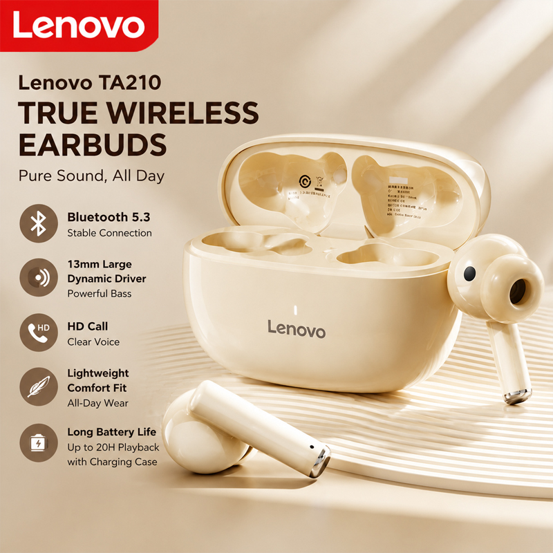 Anc Wireless Over Ear Headphones - Słuchawki bezprzewodowe Bluetooth Lenovo TA210 z