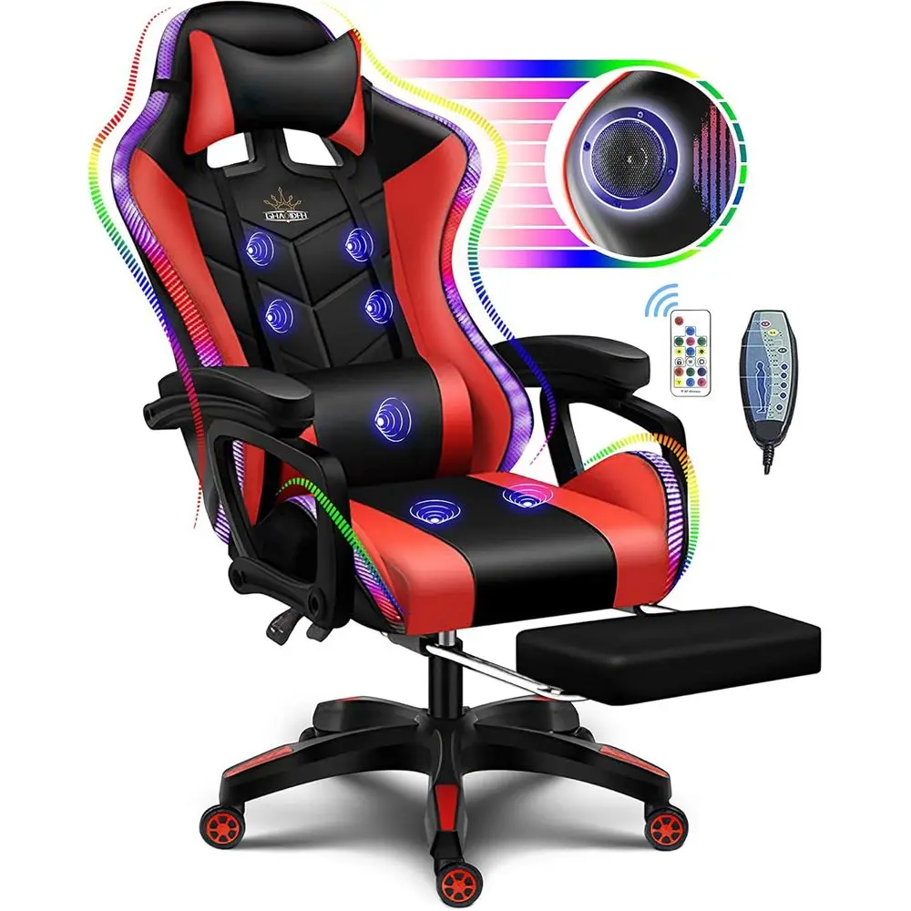 Speakers - Ergonomiczne krzesło gamingowe z wysokim oparciem,