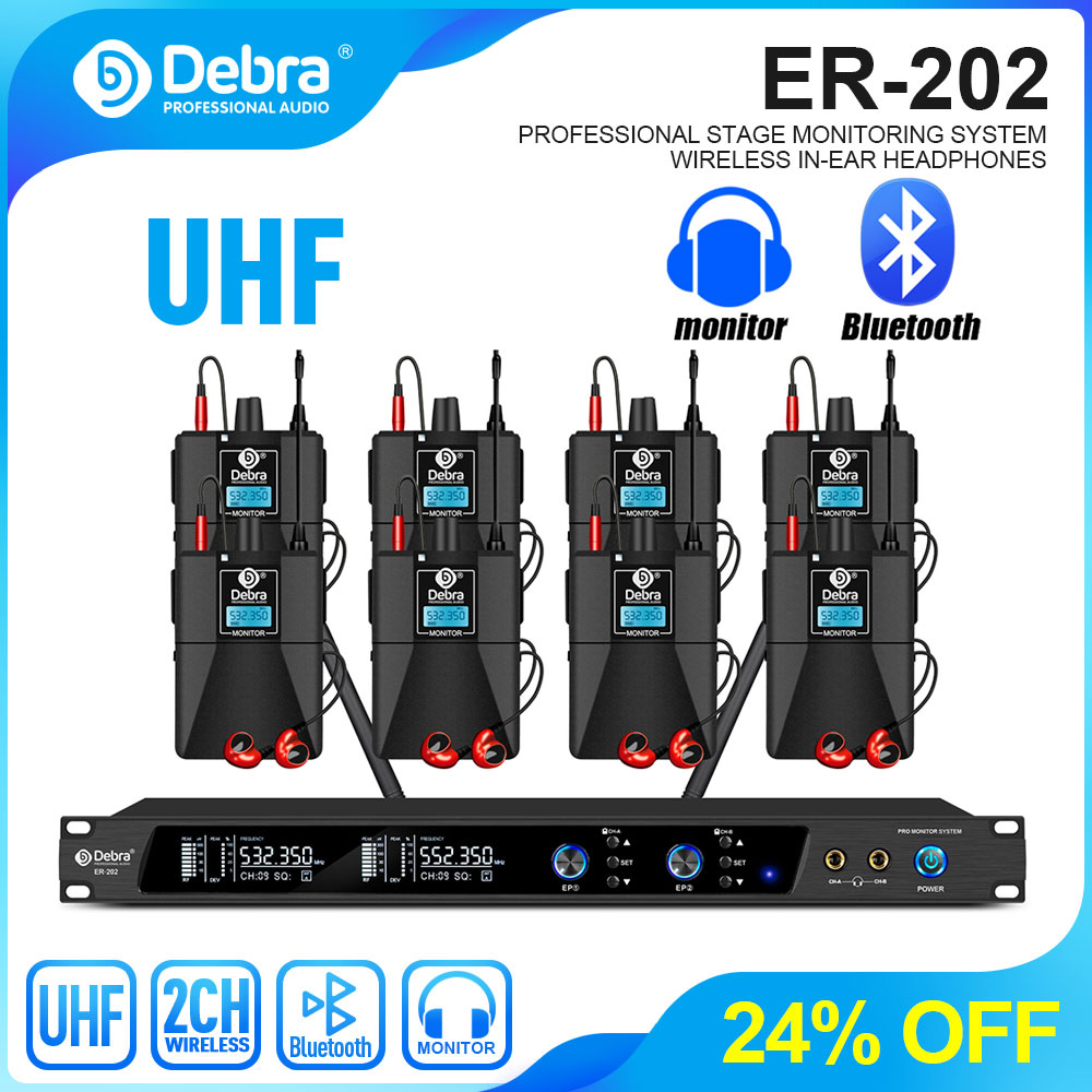 In Ear Monitors For Singers - Debra UHF IEM ER-202 Bezprzewodowy System