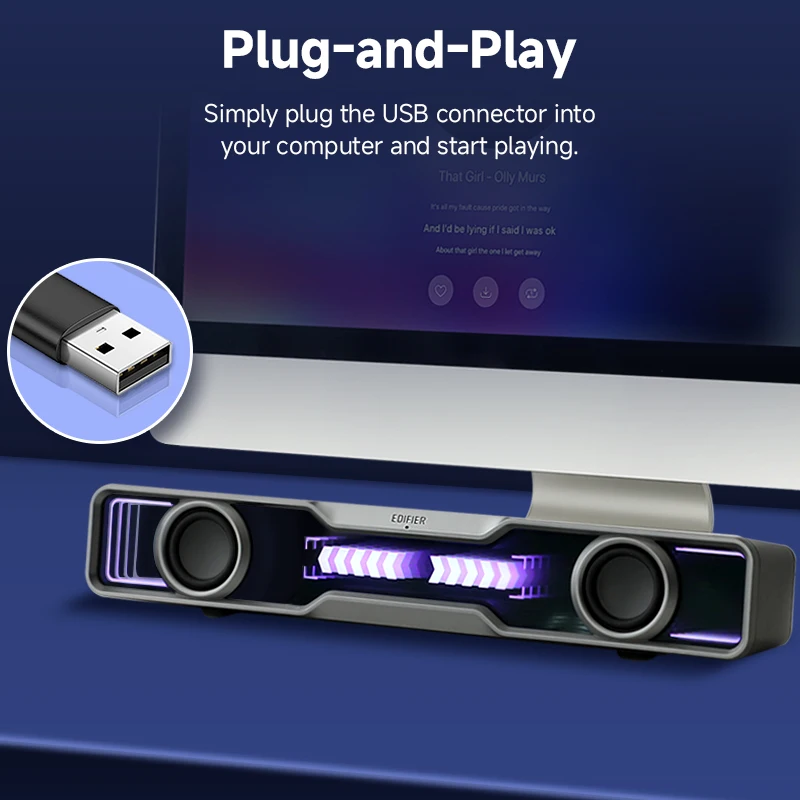 Rgb Computer Soundbar For Pc - Głośniki komputerowe Edifier QS30, miniaturowa soundbar,