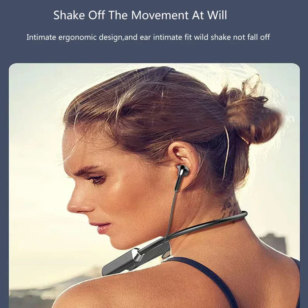 Magnetic Neckband Sports Earphones - Bezprzewodowe słuchawki Bluetooth 5.0 z pałąkiem