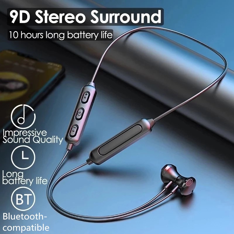Magnetic Neckband Sports Earphones - Bezprzewodowe słuchawki Bluetooth 5.0 sportowa magnetyczna