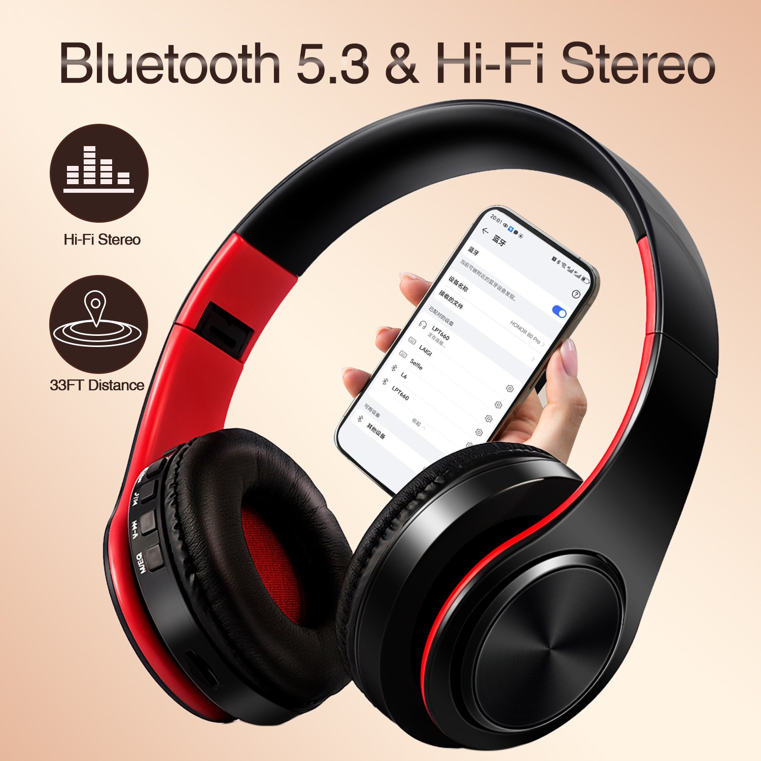 Anc Wireless Over Ear Headphones - CATASSU słuchawki słuchawki Bluetooth nauszne bezprzewodowy