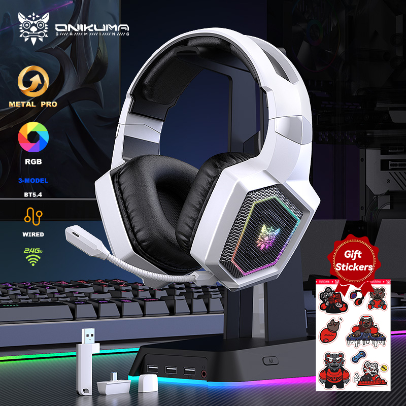 Gaming Headset With Mic Rgb - ONIKUMA Bezprzewodowy zestaw słuchawkowy do gier