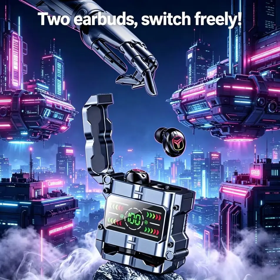 Gaming Headset With Mic Rgb - Słuchawki gamingowe Mecha TWS Bluetooth 5.3,