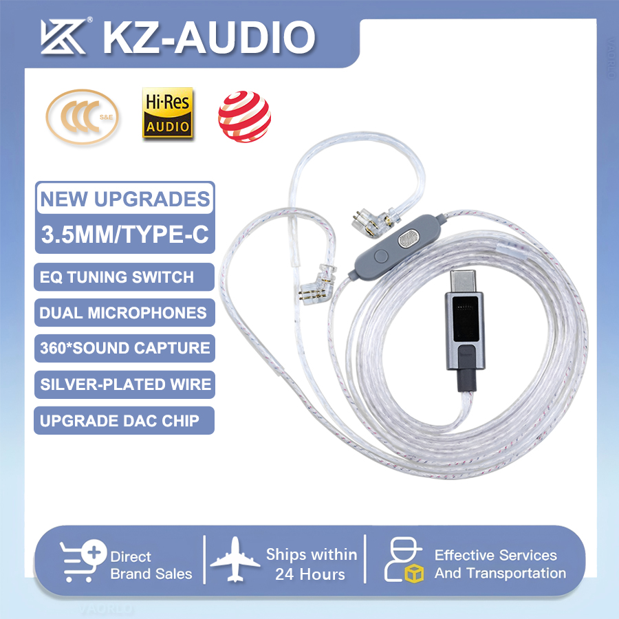 Type C Wired Earphones With Mic - Kabel do słuchawek KZ M2 z