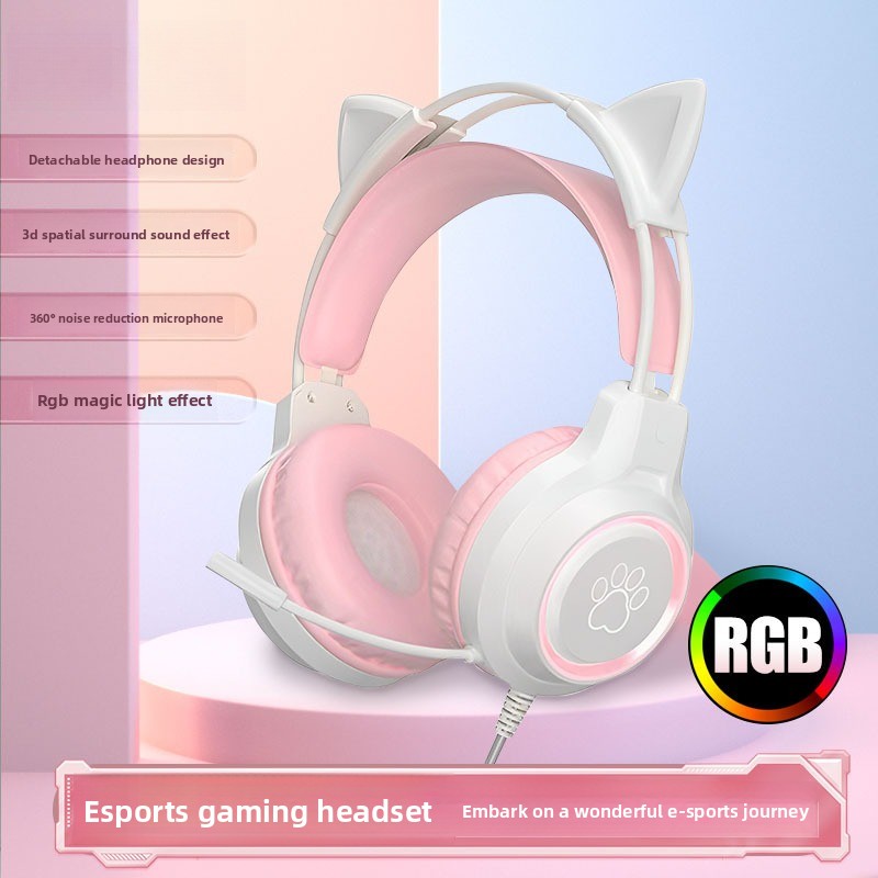 Gaming Headset With Mic Rgb - Słuchawki gamingowe RGB z mikrofonem o