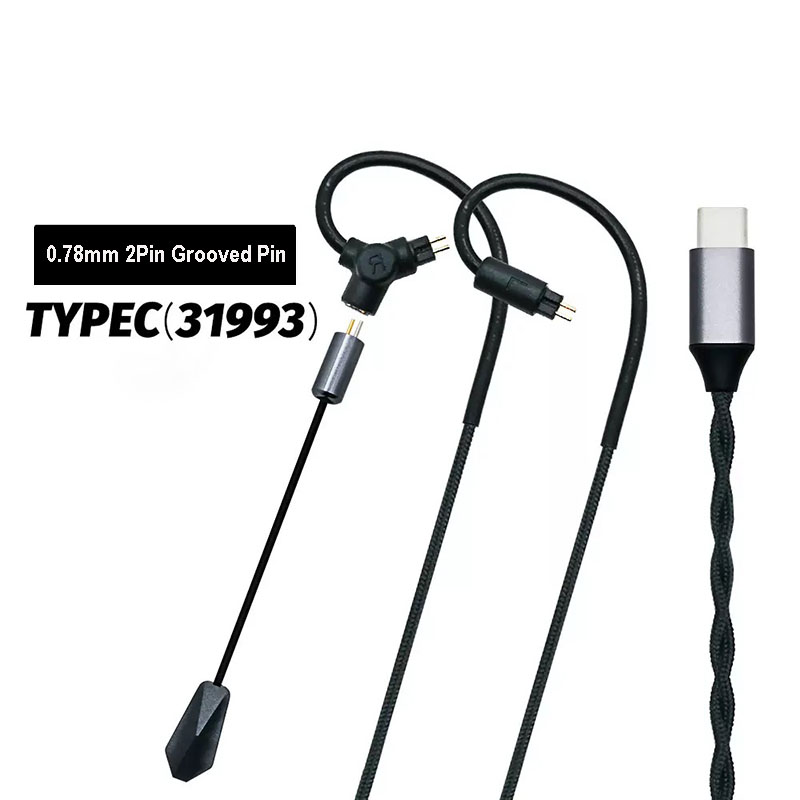 Type C Wired Earphones With Mic - Kabel do słuchawek gamingowych 0.78 QDC