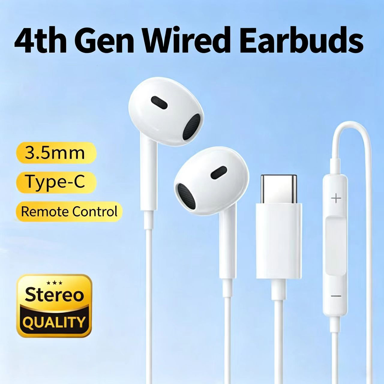 Przewodowe słuchawki półuszne  – Type C Wired Earphones With Mic recenzja i cena