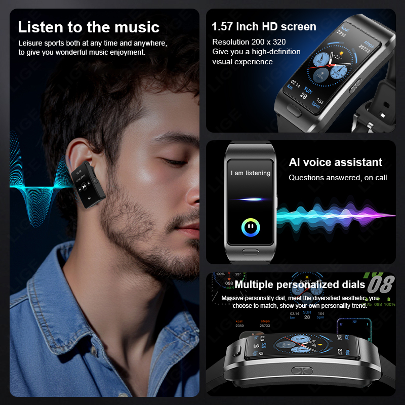 LIGE Nowy Smartwatch z Słuchaw – Tws Earbuds Bluetooth 5.3 recenzja i cena