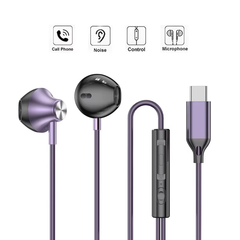 Słuchawki douszne przewodowe H – Type C Wired Earphones With Mic recenzja i cena