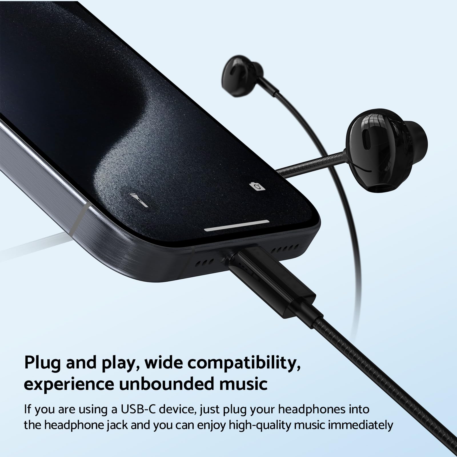 Słuchawki douszne przewodowe H – Type C Wired Earphones With Mic recenzja i cena