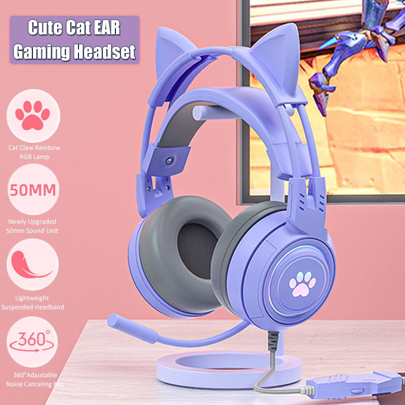 Słuchawki do gier z uchem kota – Gaming Headset With Mic Rgb recenzja i cena