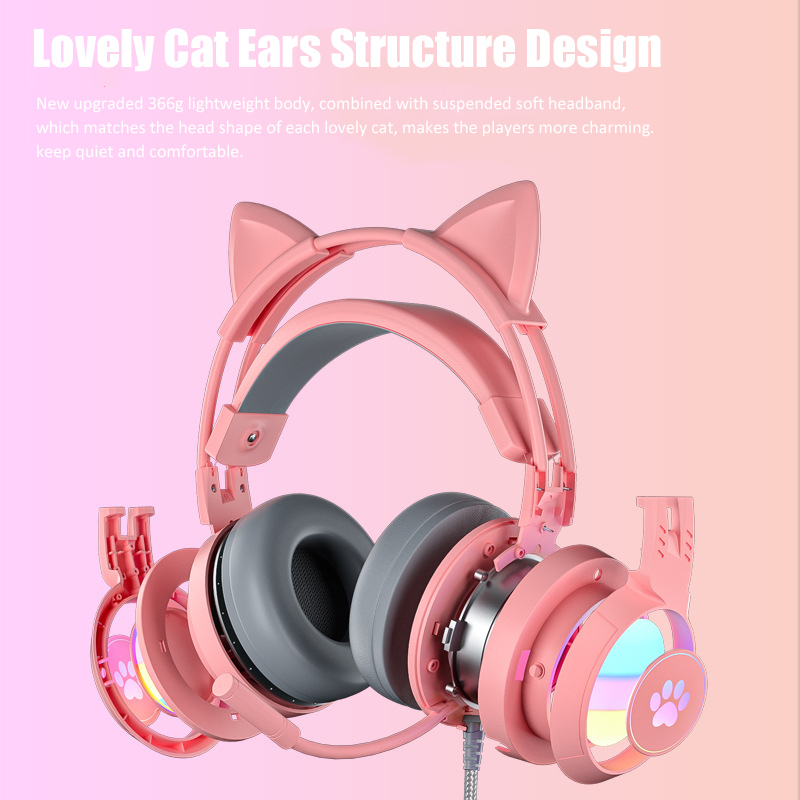 Słuchawki do gier z uchem kota – Gaming Headset With Mic Rgb recenzja i cena