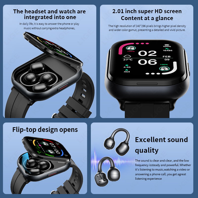 LIGE TWS Smartwatch Męski 2.01 – Tws Earbuds Bluetooth 5.3 recenzja i cena