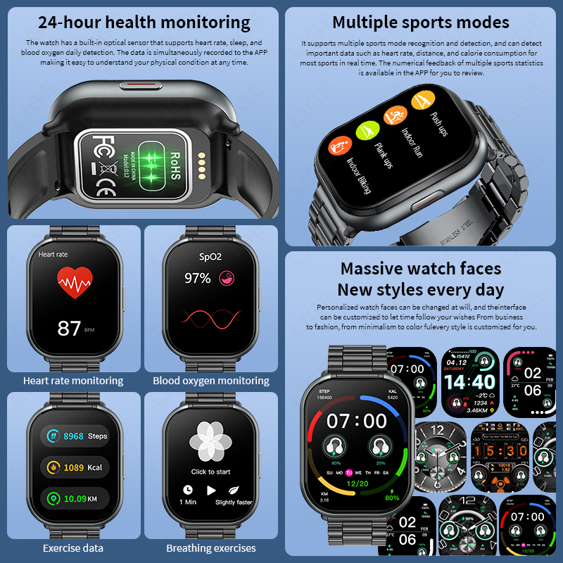 LIGE TWS Smartwatch Męski 2.01 – Tws Earbuds Bluetooth 5.3 recenzja i cena