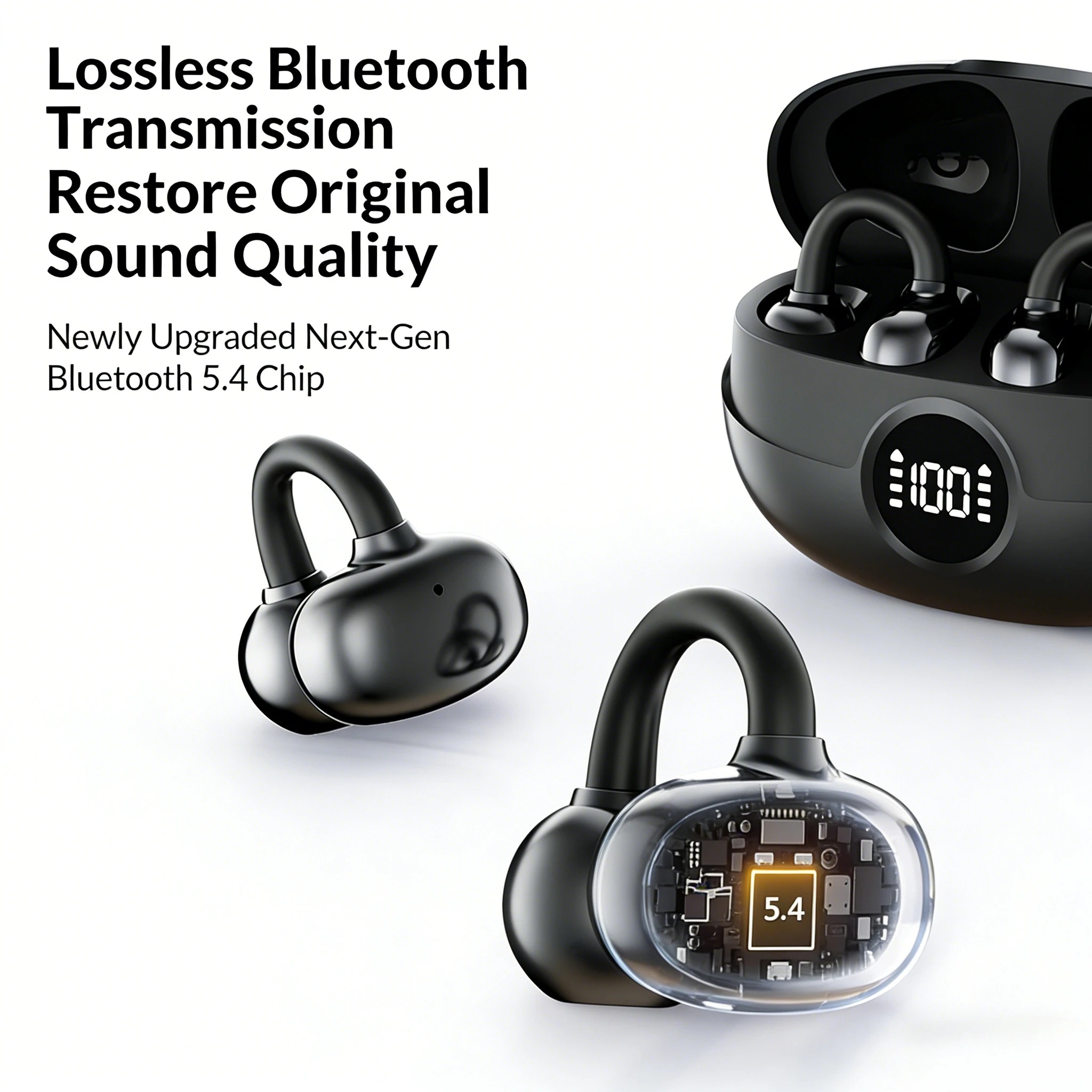 Bezprzewodowe słuchawki z klip – Open Ear Air Conduction Headphones recenzja i cena