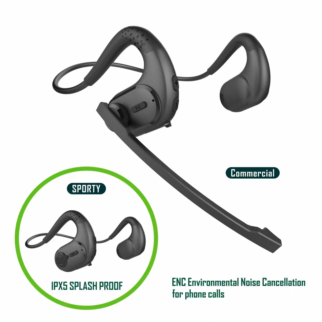 Słuchawki z przewodnictwem pow – Open Ear Air Conduction Headphones recenzja i cena