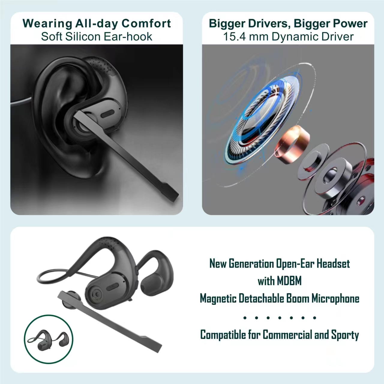 Słuchawki z przewodnictwem pow – Open Ear Air Conduction Headphones recenzja i cena